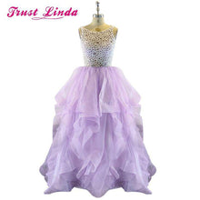 Load image into Gallery viewer, Real Sample A line Prom Dresses Vestido de Formatura Longo Women Sexy See Through Top Pageant Dresses Sparkly Evening Party Gown - Ole Misc.