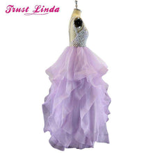 Load image into Gallery viewer, Real Sample A line Prom Dresses Vestido de Formatura Longo Women Sexy See Through Top Pageant Dresses Sparkly Evening Party Gown - Ole Misc.