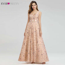 Load image into Gallery viewer, Robe De Soiree Ever Pretty Rose Gold Evening Dresses Long A Line V Neck Bow Sashes Elegant Formal Party Dresses Abendkleider - Ole Misc.