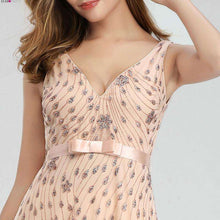 Load image into Gallery viewer, Robe De Soiree Ever Pretty Rose Gold Evening Dresses Long A Line V Neck Bow Sashes Elegant Formal Party Dresses Abendkleider - Ole Misc.