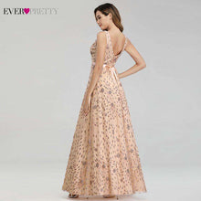 Load image into Gallery viewer, Robe De Soiree Ever Pretty Rose Gold Evening Dresses Long A Line V Neck Bow Sashes Elegant Formal Party Dresses Abendkleider - Ole Misc.
