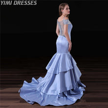 Load image into Gallery viewer, Sexy Satin Evening Dresses Long Beaded Formal Dress Women Elegant Gala Gown Bridal Party Dress V neck Mermaid Evening Dress 2019 - Ole Misc.