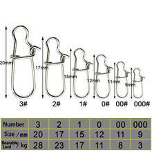 Load image into Gallery viewer, Simpleyi 50pcs Stainless Steel Fishing Connector Hooked Snap  Barrel Swivel Hook Lure Carp Tool Accessories Goods For Fishing - Ole Misc.