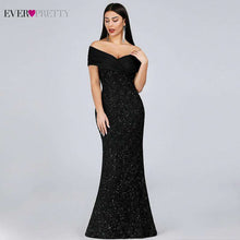 Load image into Gallery viewer, Sparkle Lace Evening Dresses Long Ever Pretty EP07953BK Off The Shoulder Mermaid Elegant Black Formal Dresses Vestidos Longo - Ole Misc.