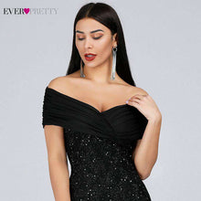 Load image into Gallery viewer, Sparkle Lace Evening Dresses Long Ever Pretty EP07953BK Off The Shoulder Mermaid Elegant Black Formal Dresses Vestidos Longo - Ole Misc.