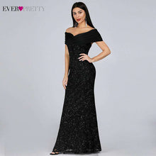 Load image into Gallery viewer, Sparkle Lace Evening Dresses Long Ever Pretty EP07953BK Off The Shoulder Mermaid Elegant Black Formal Dresses Vestidos Longo - Ole Misc.