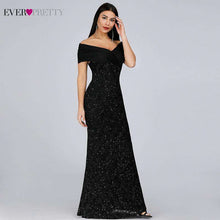 Load image into Gallery viewer, Sparkle Lace Evening Dresses Long Ever Pretty EP07953BK Off The Shoulder Mermaid Elegant Black Formal Dresses Vestidos Longo - Ole Misc.