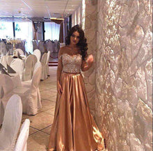 Load image into Gallery viewer, Sparkly Gold Off The Shoulder Wedding Party Dress For Women Formal Evening Dresses - Ole Misc.