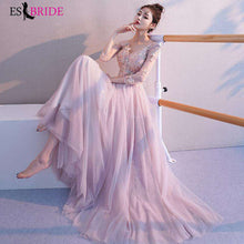 Load image into Gallery viewer, V neck Sexy Formal Dress Women Elegant Party Prom Evening Gowns for Women Lace Appliques 2019 New Arab Dresses Evening ES2450 - Ole Misc.