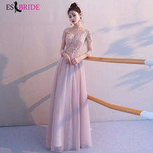 Load image into Gallery viewer, V neck Sexy Formal Dress Women Elegant Party Prom Evening Gowns for Women Lace Appliques 2019 New Arab Dresses Evening ES2450 - Ole Misc.