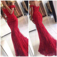 Load image into Gallery viewer, new fashion red appliques Cap Sleeve prom dress sexy mermaid beading long evening dresses formal dress vestido de noiva 2017 - Ole Misc.