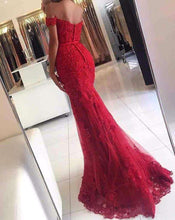 Load image into Gallery viewer, new fashion red appliques Cap Sleeve prom dress sexy mermaid beading long evening dresses formal dress vestido de noiva 2017 - Ole Misc.