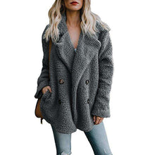 Load image into Gallery viewer, New Solid Coat Women Autumn Winter  Wide Lapel Loose Warm Outwear Female Casual Jumper Ladies Loose Blend Coat Faux fur Ladies - Ole Misc.