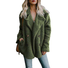 Load image into Gallery viewer, New Solid Coat Women Autumn Winter  Wide Lapel Loose Warm Outwear Female Casual Jumper Ladies Loose Blend Coat Faux fur Ladies - Ole Misc.