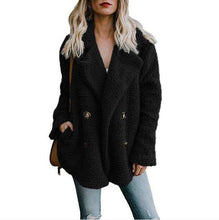 Load image into Gallery viewer, New Solid Coat Women Autumn Winter  Wide Lapel Loose Warm Outwear Female Casual Jumper Ladies Loose Blend Coat Faux fur Ladies - Ole Misc.