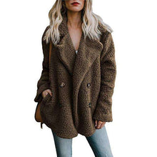 Load image into Gallery viewer, New Solid Coat Women Autumn Winter  Wide Lapel Loose Warm Outwear Female Casual Jumper Ladies Loose Blend Coat Faux fur Ladies - Ole Misc.