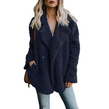 Load image into Gallery viewer, New Solid Coat Women Autumn Winter  Wide Lapel Loose Warm Outwear Female Casual Jumper Ladies Loose Blend Coat Faux fur Ladies - Ole Misc.