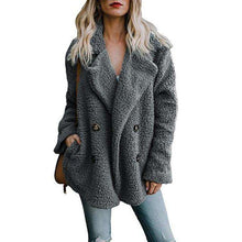 Load image into Gallery viewer, New Solid Coat Women Autumn Winter  Wide Lapel Loose Warm Outwear Female Casual Jumper Ladies Loose Blend Coat Faux fur Ladies - Ole Misc.