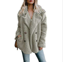 Load image into Gallery viewer, New Solid Coat Women Autumn Winter  Wide Lapel Loose Warm Outwear Female Casual Jumper Ladies Loose Blend Coat Faux fur Ladies - Ole Misc.