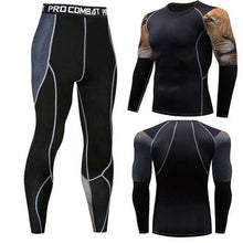 Load image into Gallery viewer, Men's winter sun protection compression clothing 3D printing youth MMA clothing thermal underwear men's fitness suit - Ole Misc.
