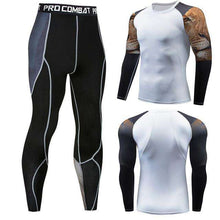 Load image into Gallery viewer, Men's winter sun protection compression clothing 3D printing youth MMA clothing thermal underwear men's fitness suit - Ole Misc.
