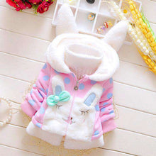 Load image into Gallery viewer, R&amp;Z children's jacket 2019 autumn and winter new girls coat polka dot cartoon rabbit ears hooded jacket - Ole Misc.