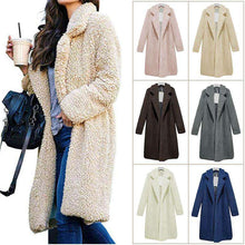 Load image into Gallery viewer, Hot Women Lady Top Coat Long Sleeve Warm Lapel Fashion Medium Length Solid Color For Winter CGU 88 - Ole Misc.