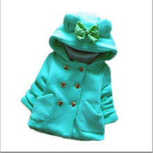 Load image into Gallery viewer, R&amp;Z Children's jacket 2019 spring and autumn new girls thick woolen coat hooded shirt bow pocket double-breasted coat coat - Ole Misc.