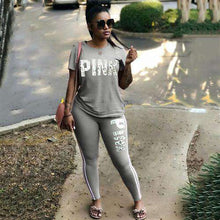 Load image into Gallery viewer, RAISEVERN PINK Letter Print Tracksuits Women Two Piece Set Spring Street t-shirt Tops and Jogger Set Suits Casual 2pcs Outfits - Ole Misc.