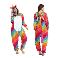 Load image into Gallery viewer, 2019 Winter Christmas Kigurumi Pajama Adult Animal Unicorn Onesie Women Men Couple Pajamas Set Kegurumi Sleepwear Flannel Zipper - Ole Misc.