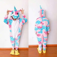 Load image into Gallery viewer, 2019 Winter Christmas Kigurumi Pajama Adult Animal Unicorn Onesie Women Men Couple Pajamas Set Kegurumi Sleepwear Flannel Zipper - Ole Misc.