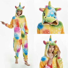 Load image into Gallery viewer, 2019 Winter Christmas Kigurumi Pajama Adult Animal Unicorn Onesie Women Men Couple Pajamas Set Kegurumi Sleepwear Flannel Zipper - Ole Misc.