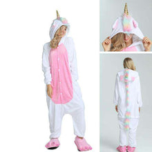 Load image into Gallery viewer, 2019 Winter Christmas Kigurumi Pajama Adult Animal Unicorn Onesie Women Men Couple Pajamas Set Kegurumi Sleepwear Flannel Zipper - Ole Misc.