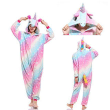 Load image into Gallery viewer, 2019 Winter Christmas Kigurumi Pajama Adult Animal Unicorn Onesie Women Men Couple Pajamas Set Kegurumi Sleepwear Flannel Zipper - Ole Misc.