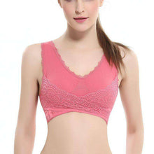 Load image into Gallery viewer, M-3XL Women Underwear Sexy Lingerie Lace Solid Color Cross Side Buckle Wireless Push up Breathable Sleep Sports Bra - Ole Misc.