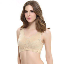 Load image into Gallery viewer, M-3XL Women Underwear Sexy Lingerie Lace Solid Color Cross Side Buckle Wireless Push up Breathable Sleep Sports Bra - Ole Misc.