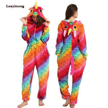 Load image into Gallery viewer, Adult Animal Pajamas Women Unicorn Sleepwear Onesie Kigurumi Panda Pyjama Anime Cartoon Overalls Witner Pikachu Nightie Jumpsuit - Ole Misc.