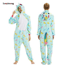 Load image into Gallery viewer, Adult Animal Pajamas Women Unicorn Sleepwear Onesie Kigurumi Panda Pyjama Anime Cartoon Overalls Witner Pikachu Nightie Jumpsuit - Ole Misc.