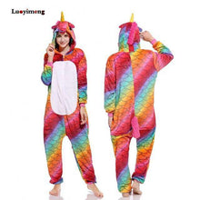 Load image into Gallery viewer, Adult Animal Pajamas Women Unicorn Sleepwear Onesie Kigurumi Panda Pyjama Anime Cartoon Overalls Witner Pikachu Nightie Jumpsuit - Ole Misc.
