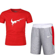 Load image into Gallery viewer, Quality Men's Sets T Shirts+shorts men Brand clothing Two piece suit tracksuit Fashion Casual Tshirts Gyms Workout Fitness Sets - Ole Misc.