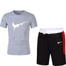 Load image into Gallery viewer, Quality Men's Sets T Shirts+shorts men Brand clothing Two piece suit tracksuit Fashion Casual Tshirts Gyms Workout Fitness Sets - Ole Misc.