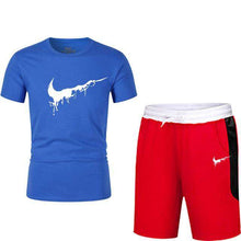 Load image into Gallery viewer, Quality Men's Sets T Shirts+shorts men Brand clothing Two piece suit tracksuit Fashion Casual Tshirts Gyms Workout Fitness Sets - Ole Misc.