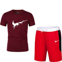 Load image into Gallery viewer, Quality Men's Sets T Shirts+shorts men Brand clothing Two piece suit tracksuit Fashion Casual Tshirts Gyms Workout Fitness Sets - Ole Misc.