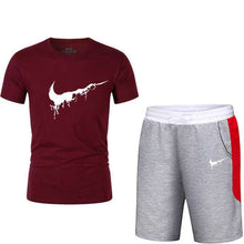 Load image into Gallery viewer, Quality Men's Sets T Shirts+shorts men Brand clothing Two piece suit tracksuit Fashion Casual Tshirts Gyms Workout Fitness Sets - Ole Misc.