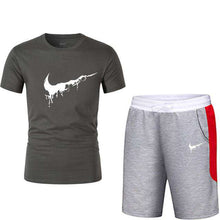Load image into Gallery viewer, Quality Men's Sets T Shirts+shorts men Brand clothing Two piece suit tracksuit Fashion Casual Tshirts Gyms Workout Fitness Sets - Ole Misc.