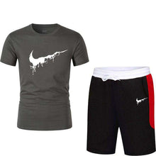 Load image into Gallery viewer, Quality Men's Sets T Shirts+shorts men Brand clothing Two piece suit tracksuit Fashion Casual Tshirts Gyms Workout Fitness Sets - Ole Misc.