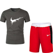 Load image into Gallery viewer, Quality Men's Sets T Shirts+shorts men Brand clothing Two piece suit tracksuit Fashion Casual Tshirts Gyms Workout Fitness Sets - Ole Misc.