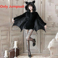 Load image into Gallery viewer, Halloween Black Vampire Bat Cosplay Costume Woman Black Evil Horror Hooded Vampire Bat Sleeve Cosplay Halloween Costumes Cos - Ole Misc.
