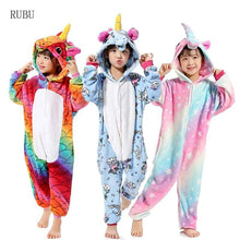 Load image into Gallery viewer, Girls Boys Winter Kigurumi Pajamas Unicorn Cartoon Anime Animal - Ole Misc.