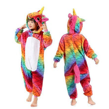 Load image into Gallery viewer, Girls Boys Winter Kigurumi Pajamas Unicorn Cartoon Anime Animal - Ole Misc.